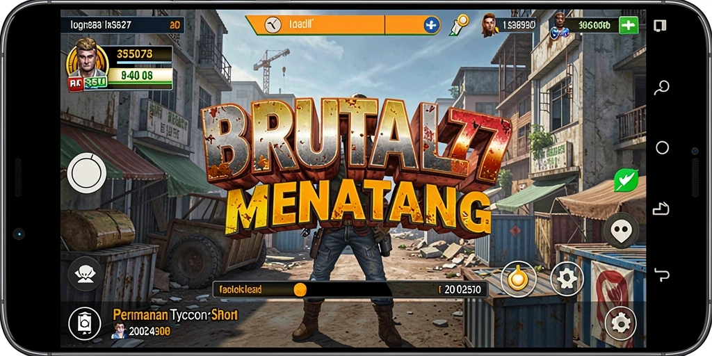 Tangkapan layar dari gameplay menegangkan BRUTAL77 yang seru.