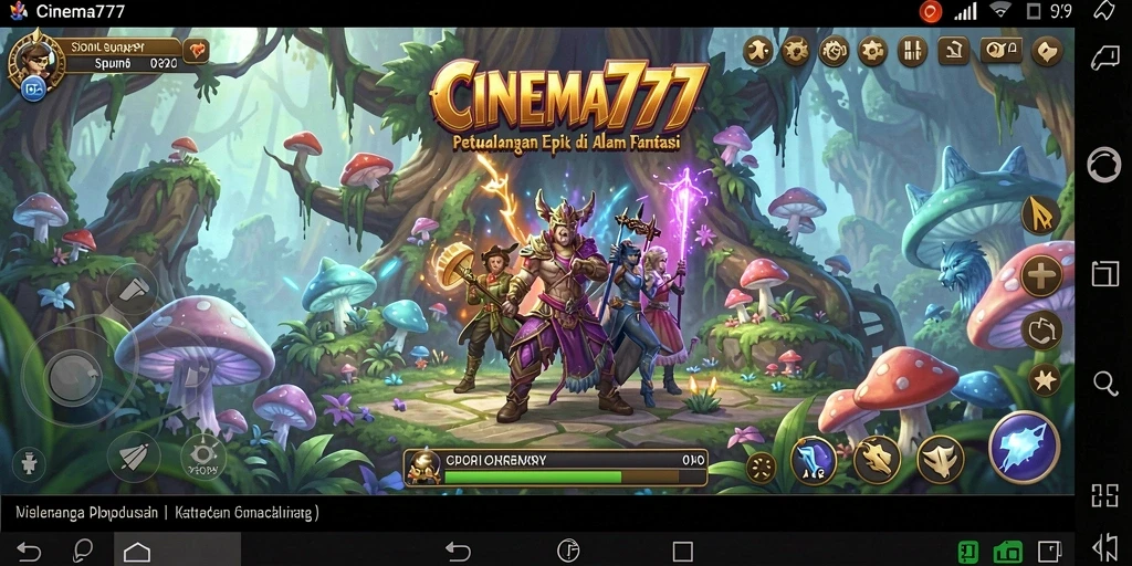 Tangkapan layar CINEMA777 menampilkan aksi pertarungan mendebarkan di dunia fantasi.