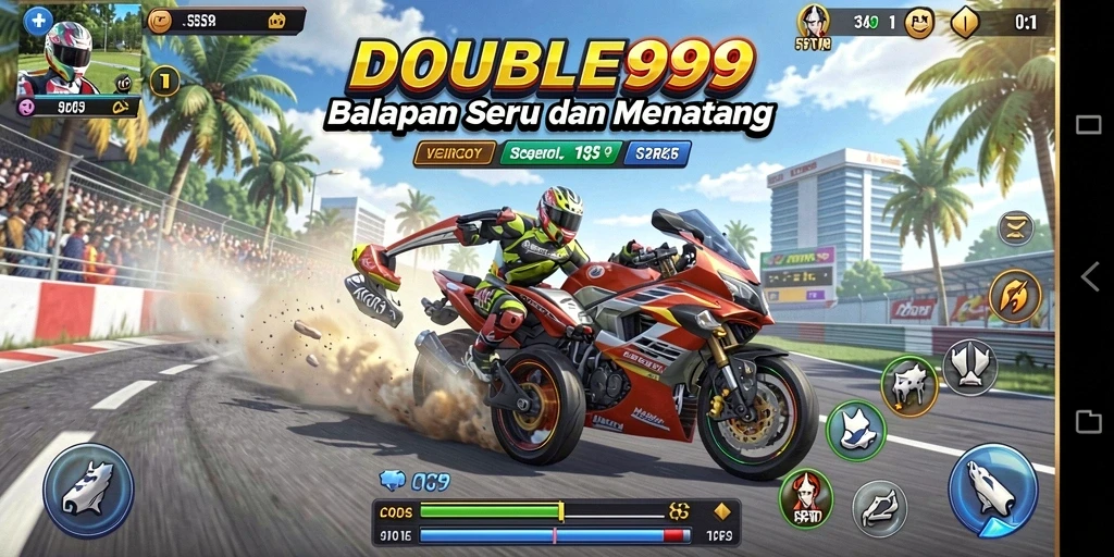 Tampilan gameplay balapan yang mendebarkan dan realistis.