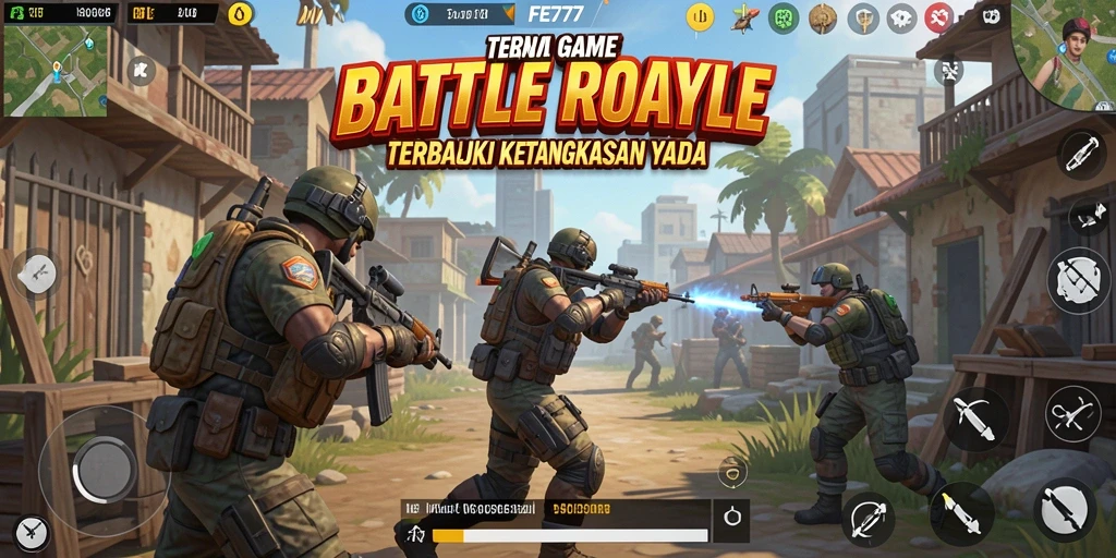 Screenshot gameplay FE777 yang menunjukkan adrenalin tinggi dalam Battle Royale.