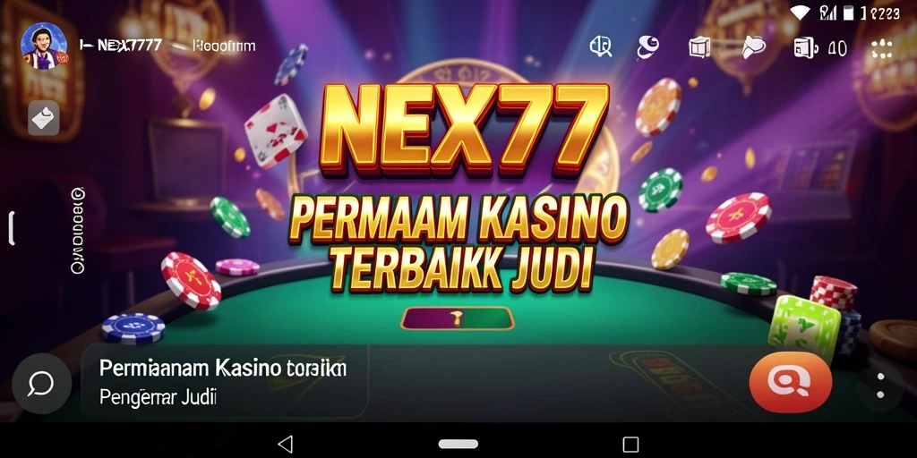 Tangkapan layar NEX777 menampilkan gameplay kasino yang mengasyikkan dan interaktif.