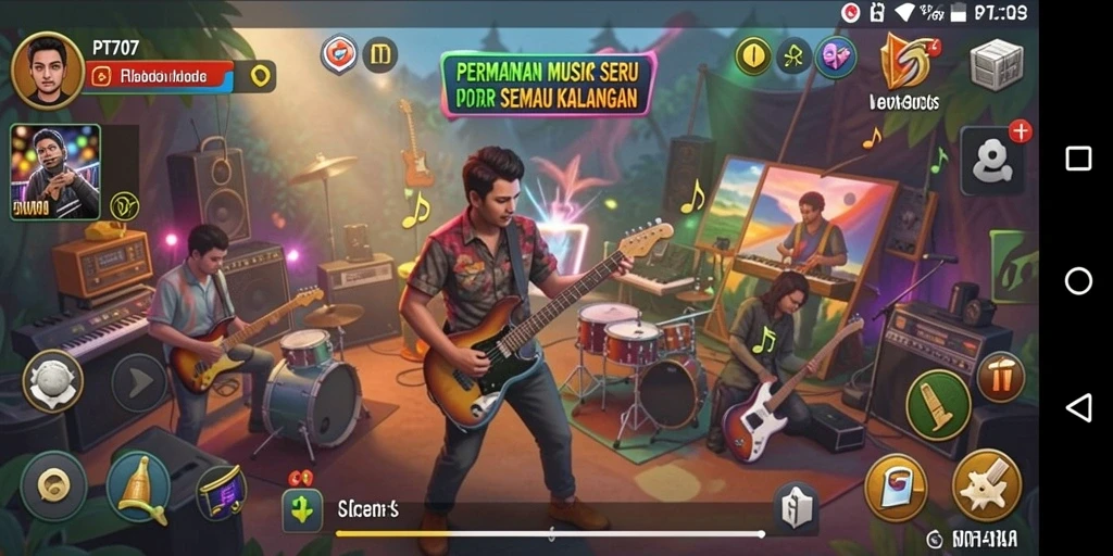 Tampilkan gameplay seru dan interaktif dari permainan musik PT707.