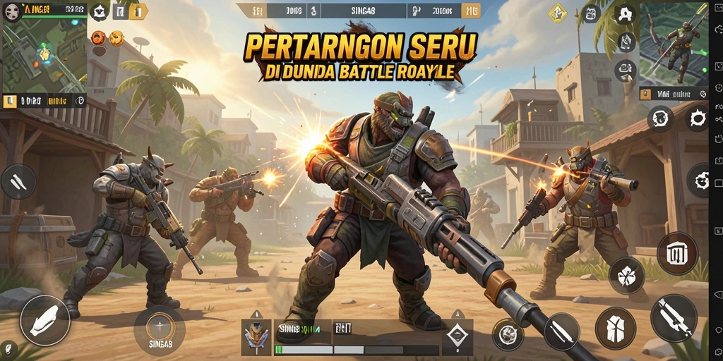 Menampilkan gameplay seru dalam pertarungan Battle Royale