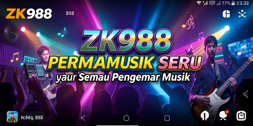 Tampilan gameplay seru di ZK988 dengan berbagai lagu menarik.